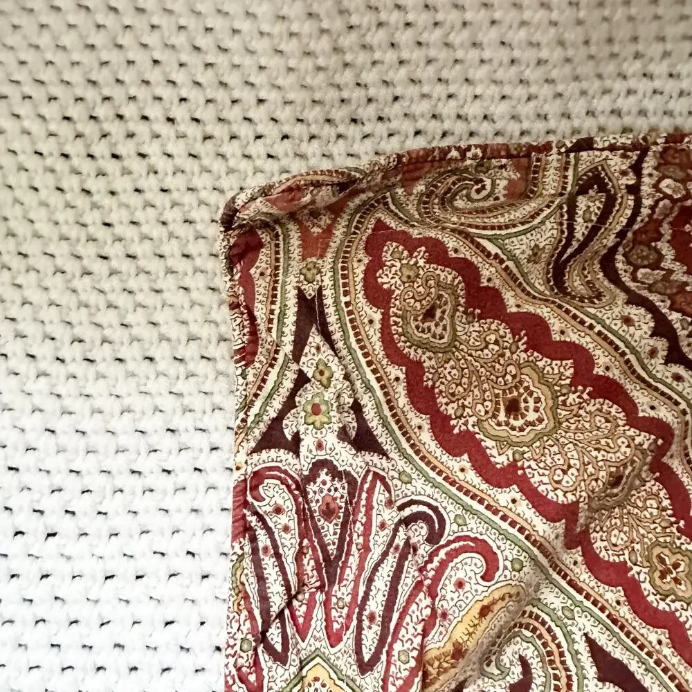 Ralph Lauren Vtg Orsen Carrot Paisley Full Queen Duvet Cover 2 Pillow Shams Set